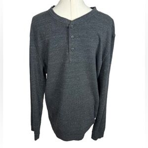 Sonoma Charcoal Ribbed Knit Henley Top